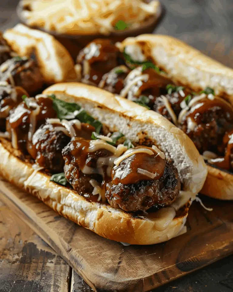 Bourbon BBQ Beef Cheeseburger Meatball Subs