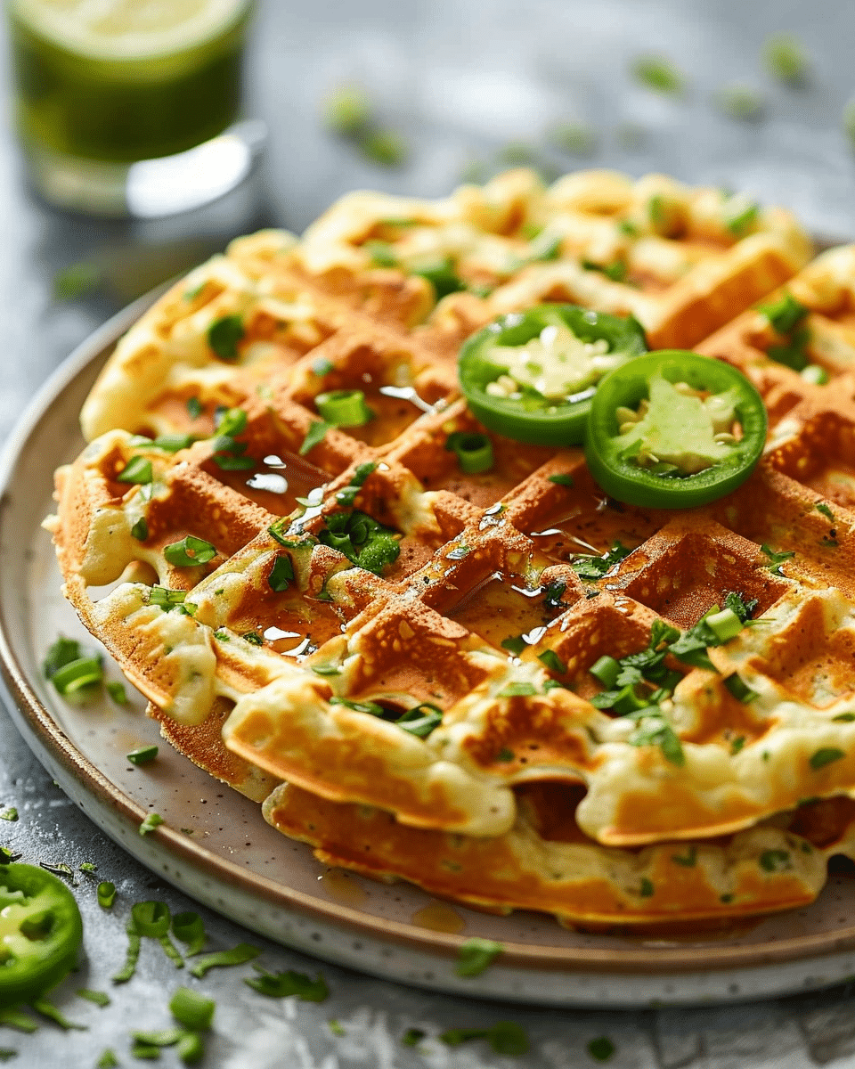 Cheddar Jalapeño Cornbread Waffles