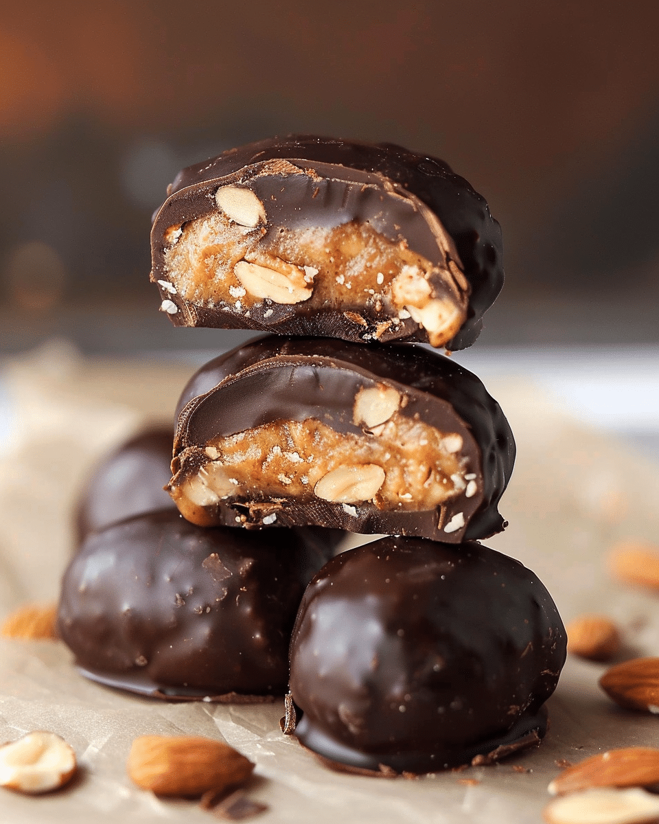 Chocolate Covered Almond Butter Stuffed