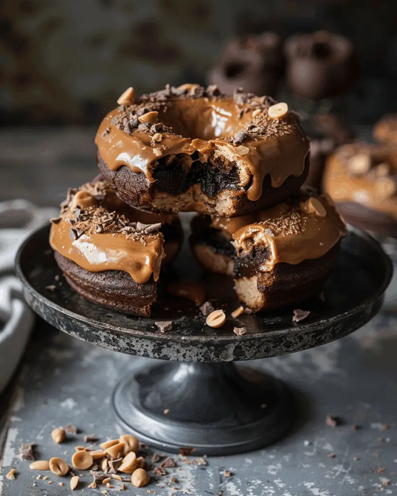 Chocolate Peanut Butter Cup Stuffed Donuts Recipe
