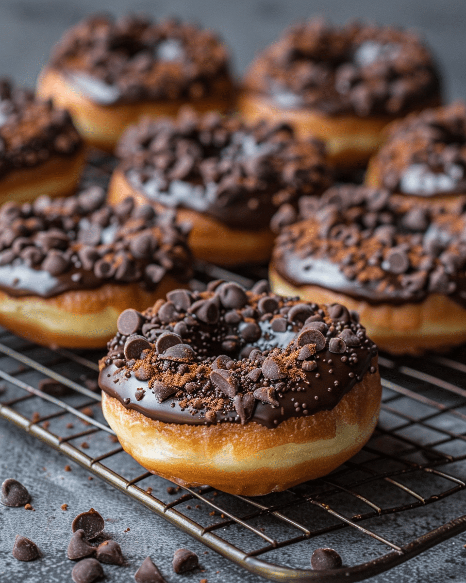 Chocolate Peanut Butter Cup Stuffed Donuts Recipe