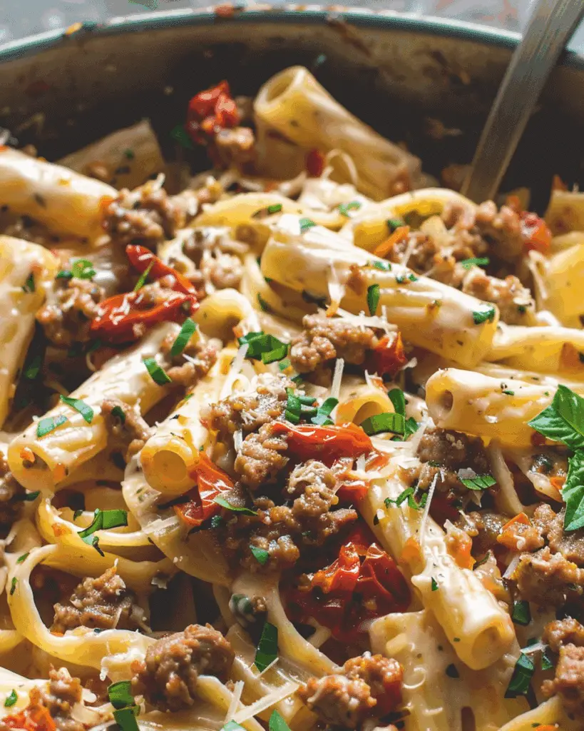 Creamy Italian Sausage Sun-Dried Tomato Pasta