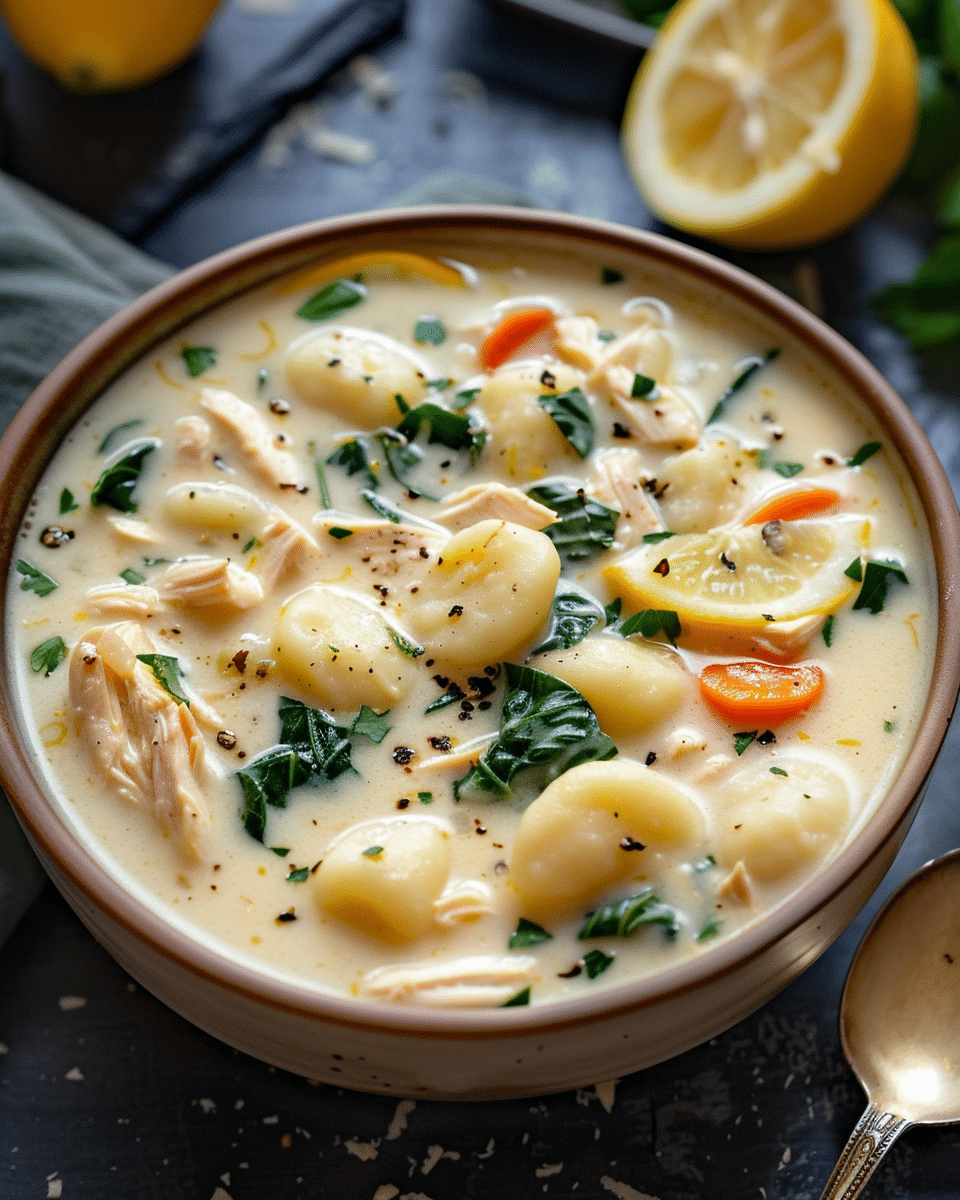 Creamy Winter Lemon Chicken Gnocchi Soup