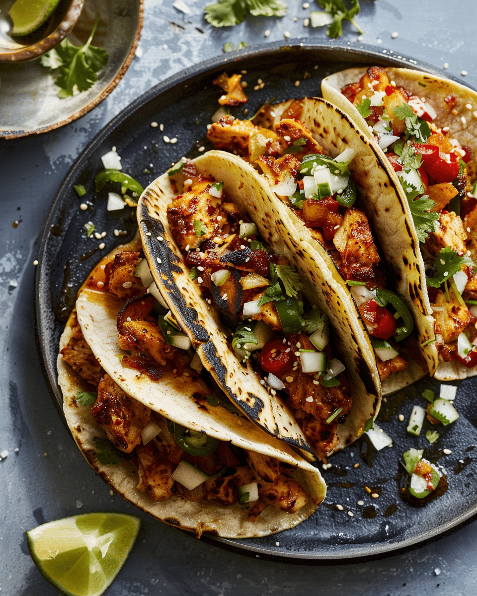 Crispy Poblano Chicken Tacos