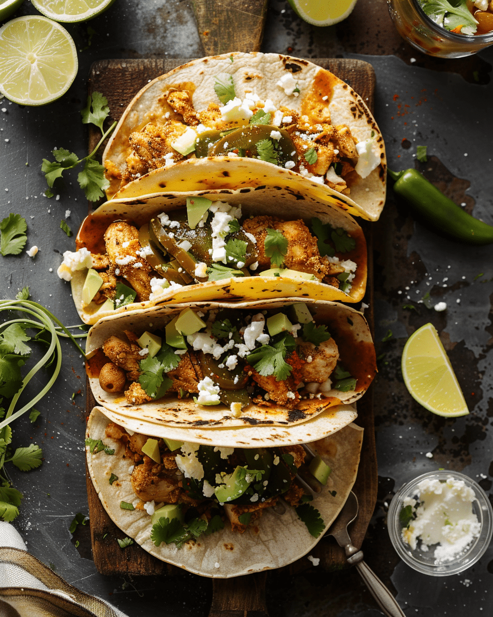 Crispy Poblano Chicken Tacos