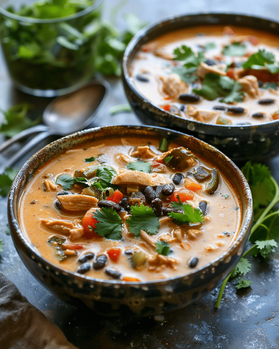 Easy Chicken, Poblano, and Black Bean Soup