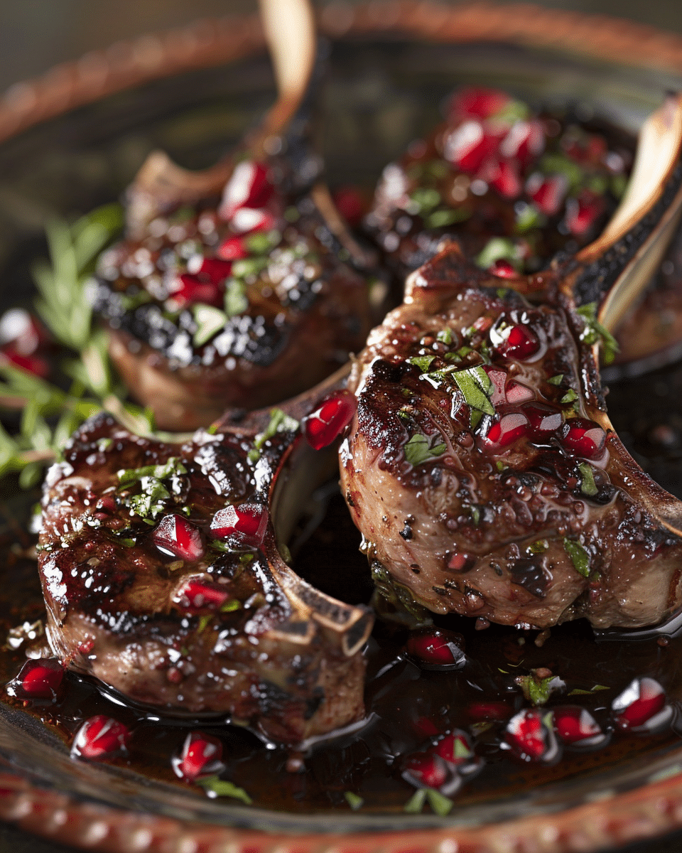 Fancy Pomegranate Lamb Chops