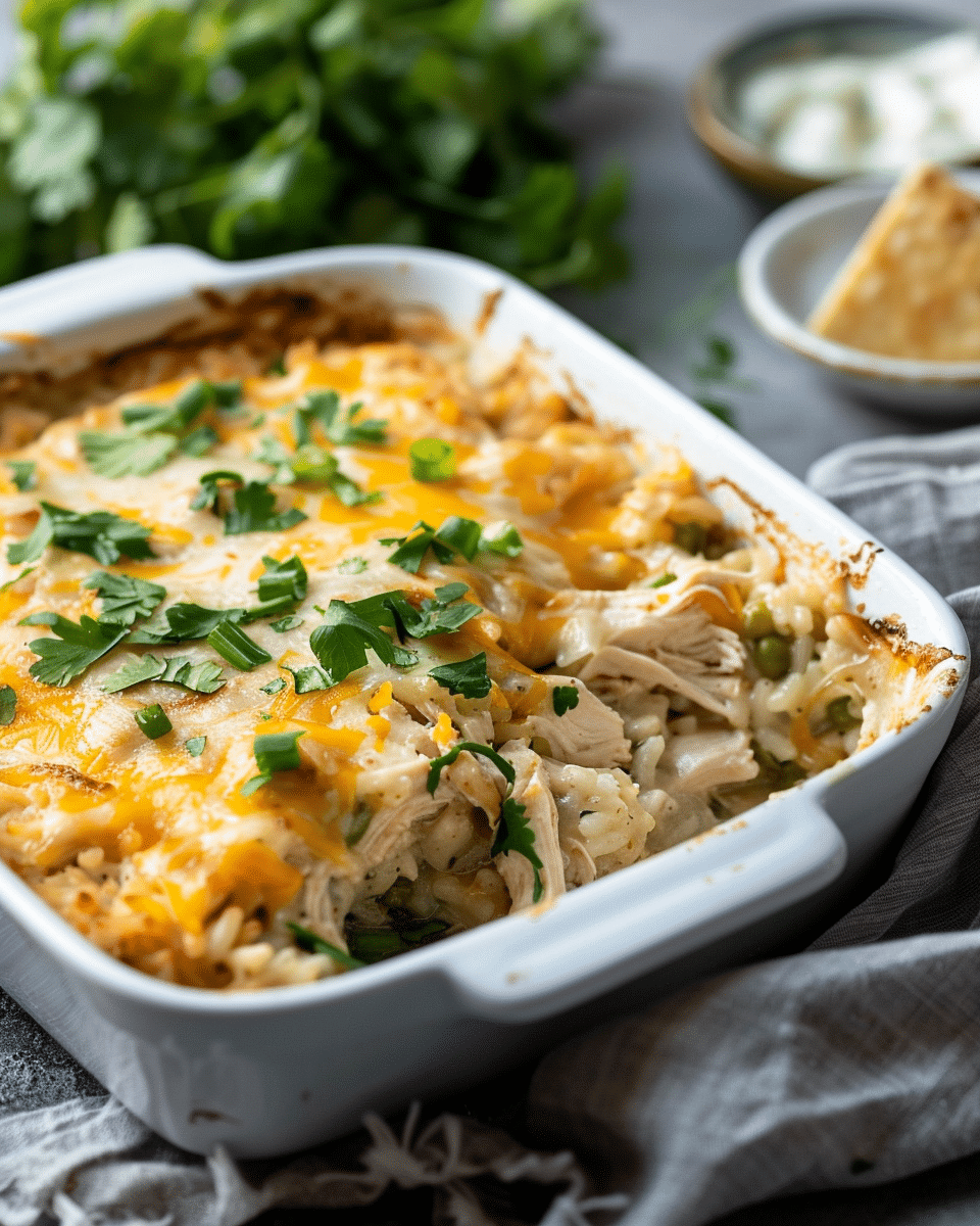 Green Chile Chicken and Rice Casserole