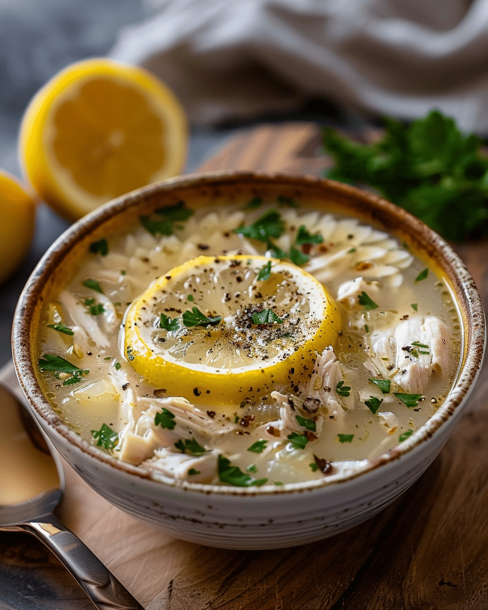 Mediterranean Lemon Chicken Soup