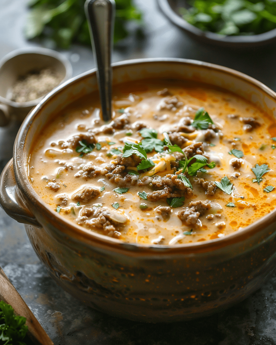 One-Pot Cheeseburger Soup