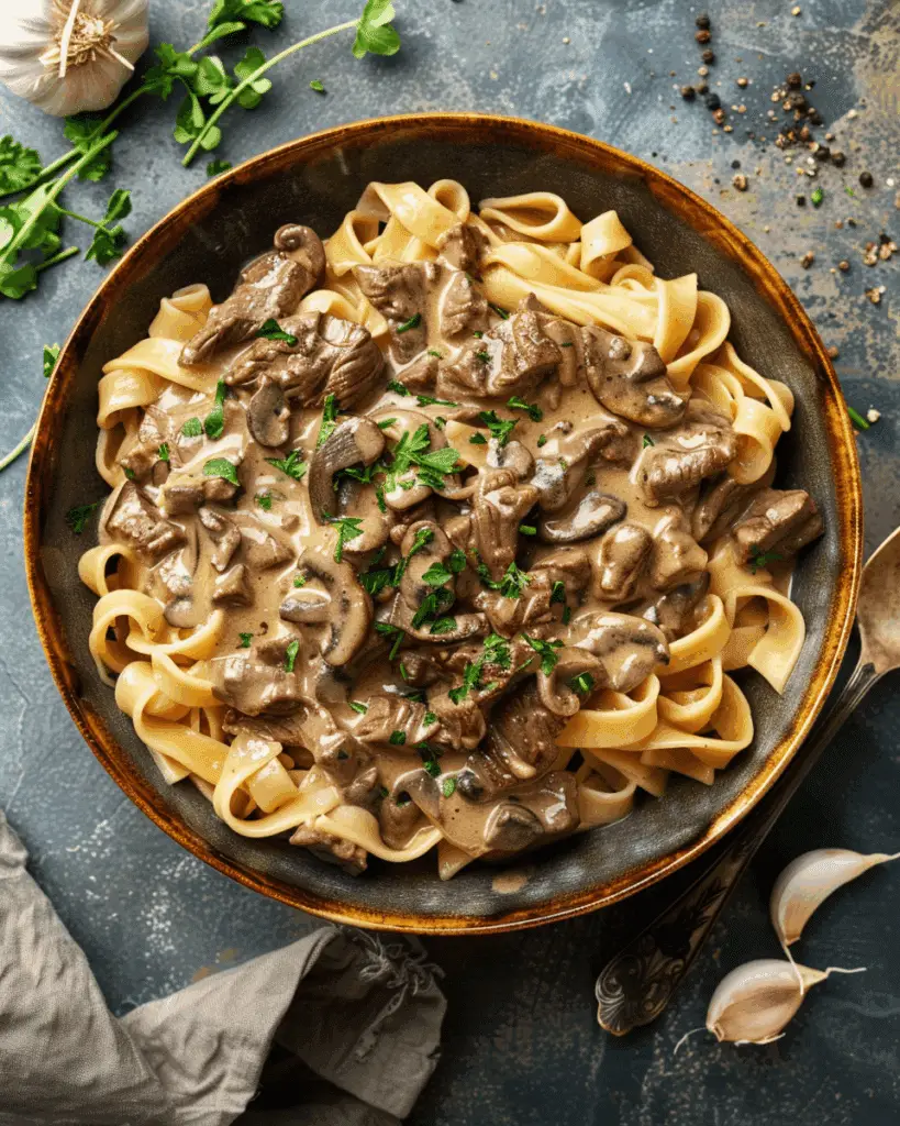 One-Pot Creamy Beef Stroganoff