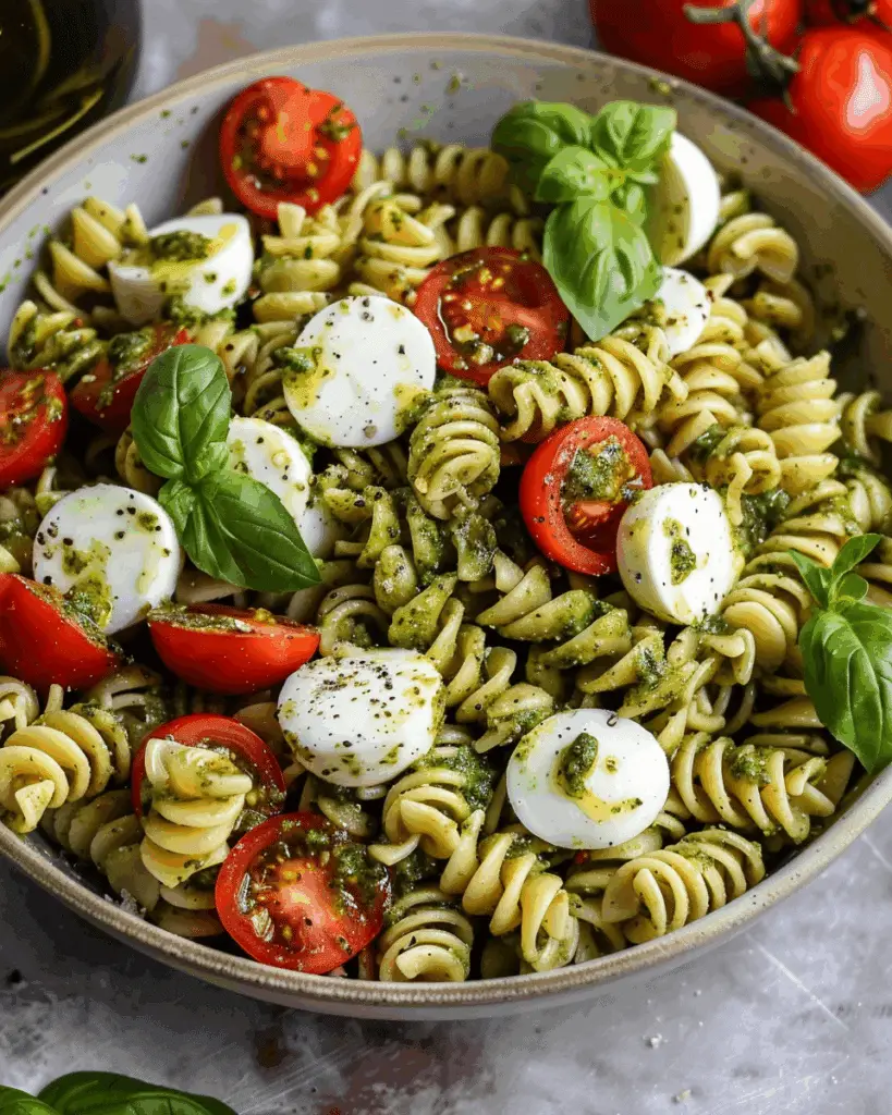 Pesto Caprese Pasta Salad