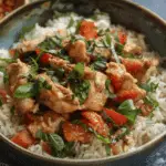 Spiced Coconut Basil Chicken with Rice