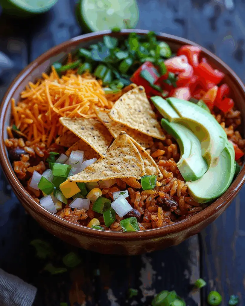 Taco Rice Bowl with Doritos Recipe