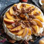 Baked Brie with Peaches, Pecans, and Honey