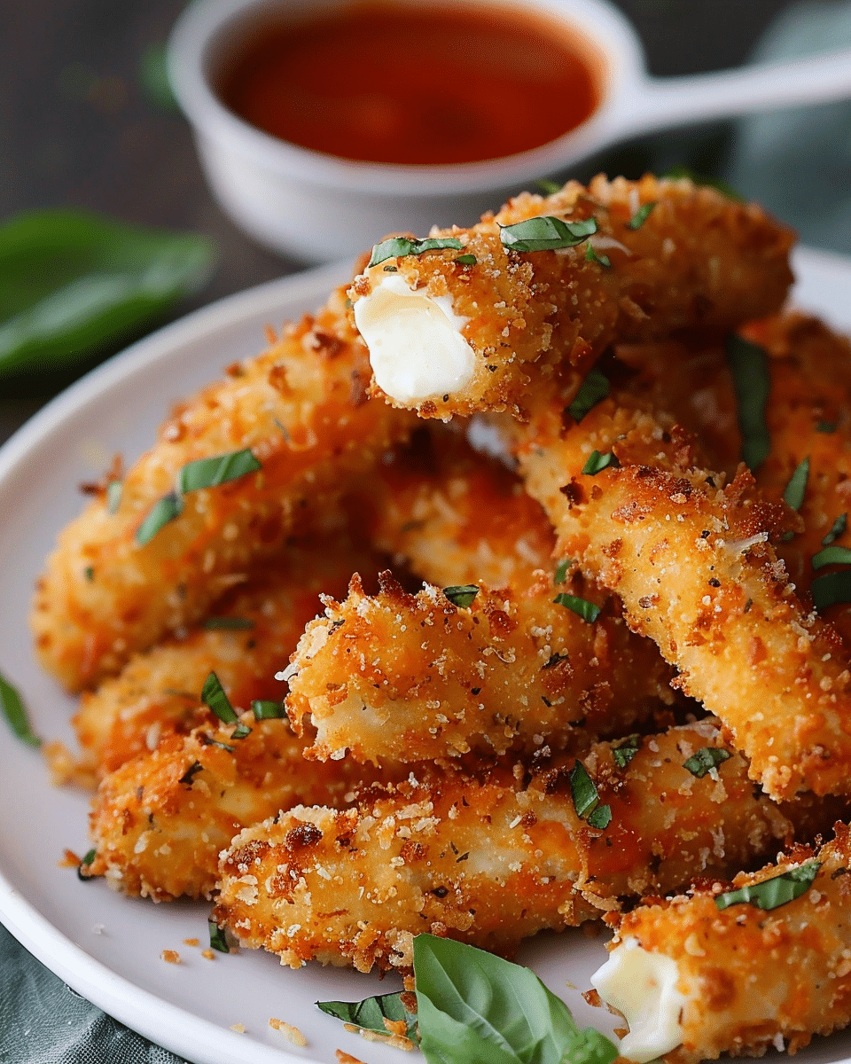 Crispy Baked Mozzarella Sticks Recipe