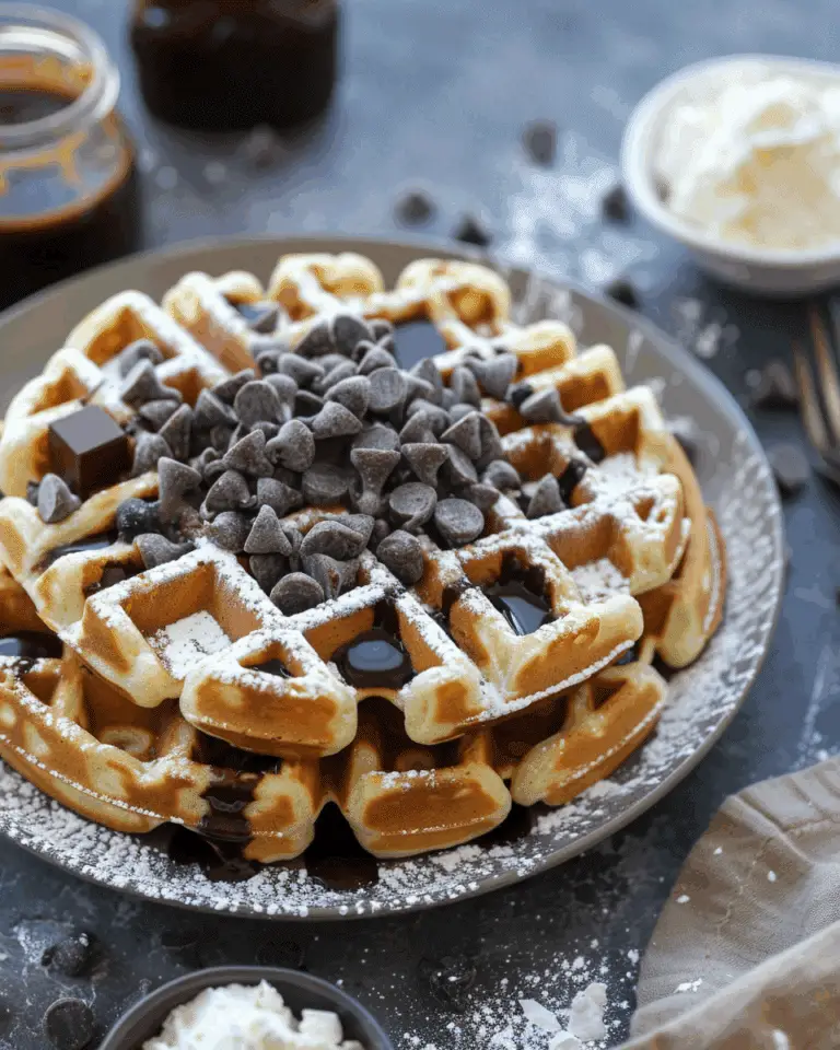 Decadent Chocolate Chip Waffles