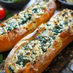 Feta Spinach Stuffed French Bread