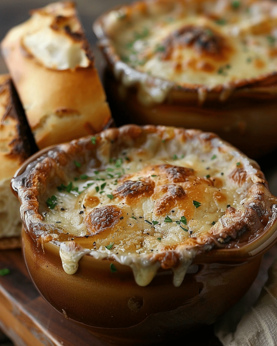 French Onion Soup with Cheesy Bread