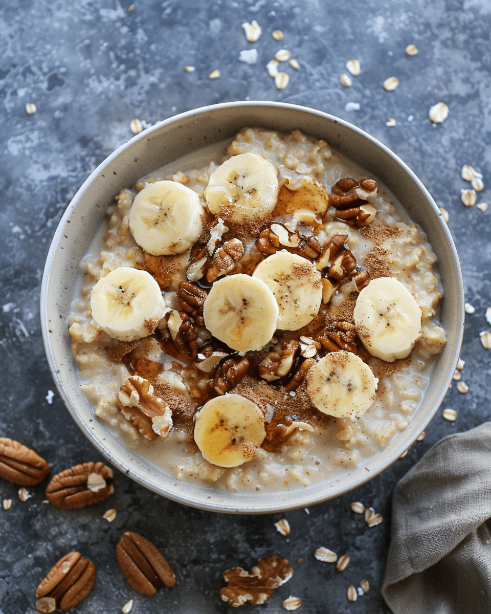 Nutty Banana Oatmeal Bowls