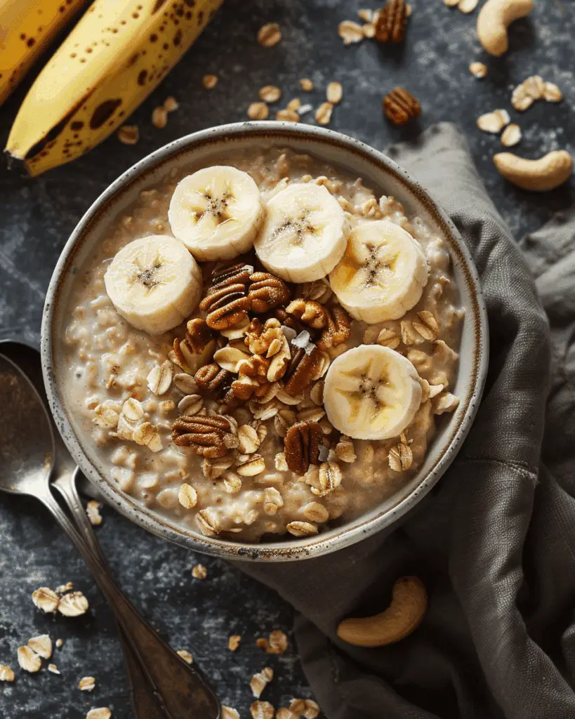 Nutty Banana Oatmeal Bowls