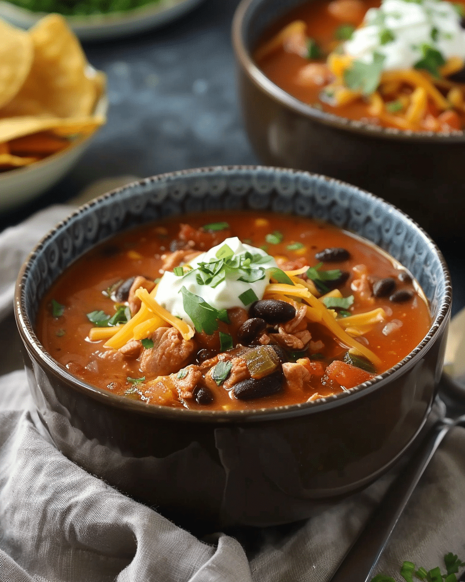 One-Pot Chicken and Beef Taco Soup
