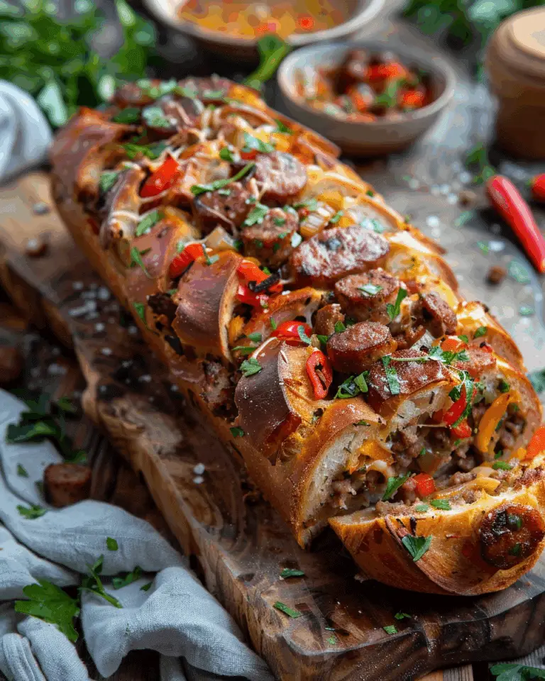 Sausage and Pepper Stuffed Bread