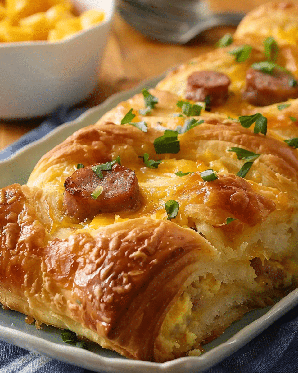 Sausage‑Egg‑Cheddar Crescent Roll Bake