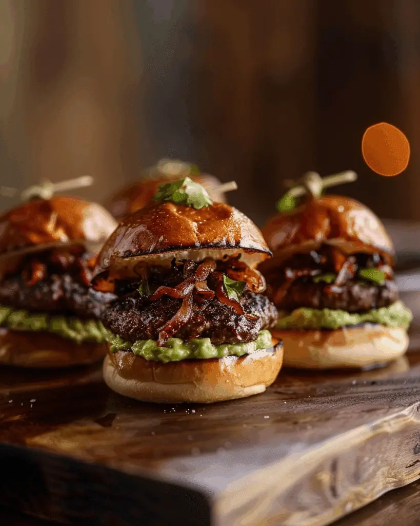 Tangy Beef Sliders with Avocado