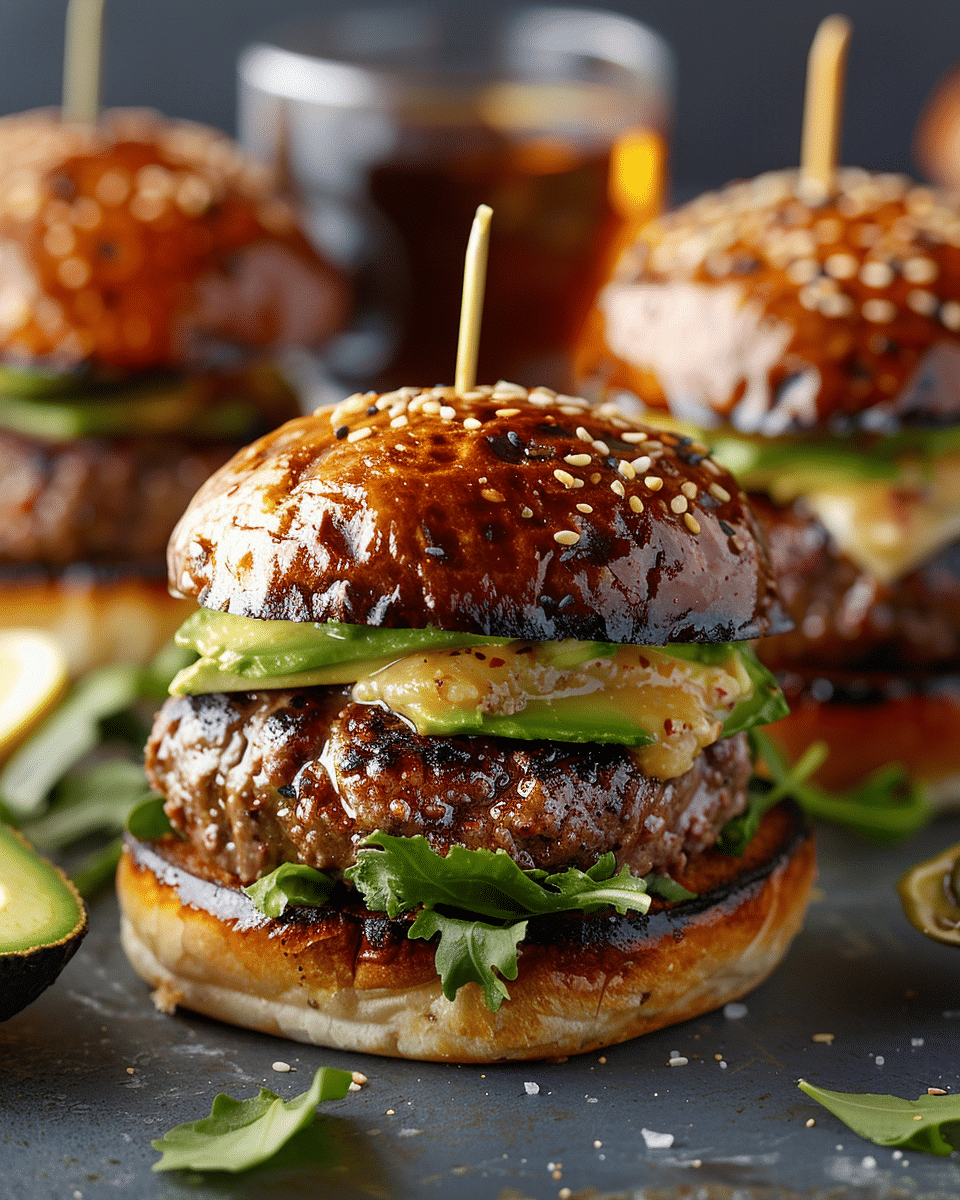 Tangy Beef Sliders with Avocado