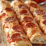 Turkey Pepperoni Cheese-Stuffed Breadsticks