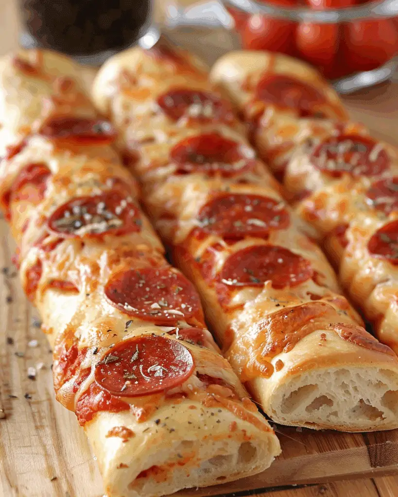 Turkey Pepperoni Cheese-Stuffed Breadsticks