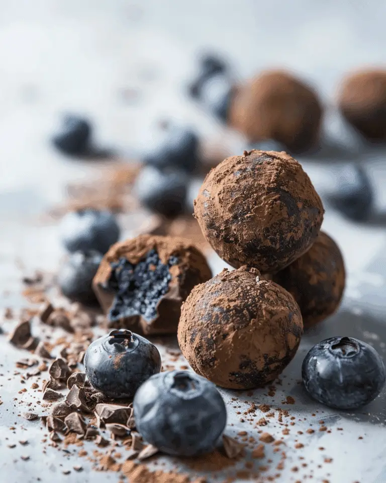 Vegan Chocolate Truffles with Blueberries
