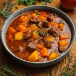 "Harvest Harmony Beef & Sweet Potato Stew Recipe