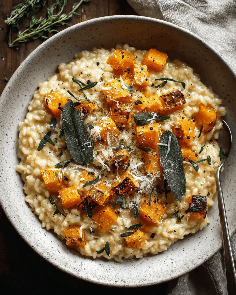 "Butternut Squash Risotto with Sage and Parmesan Recipe