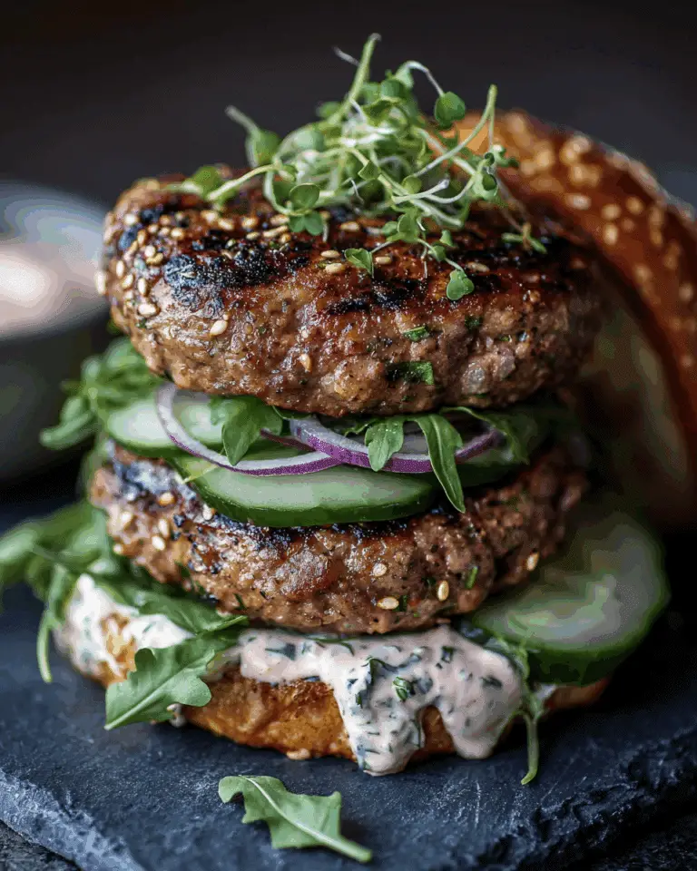 Low FODMAP Lamb Burgers with Tahini Sauce Recipe