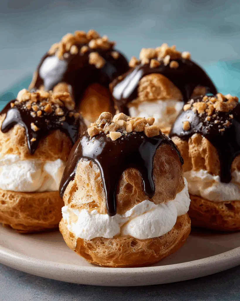 "Profiteroles (Cream Puffs with Chocolate Sauce) Recipe