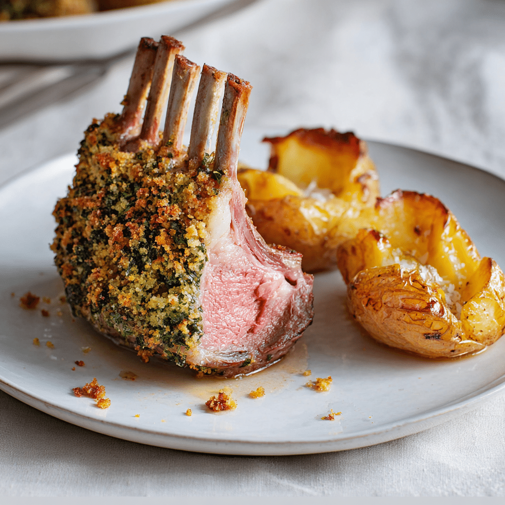 Herb-Crusted Roasted Rack of Lamb Recipe
