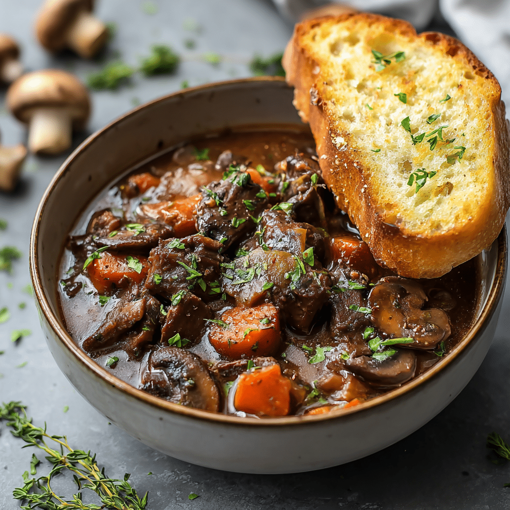 Hearty Slow Cooker Beef & Mushroom Stew Recipe - Recipe Image