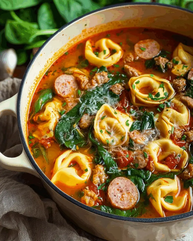 Easy Sausage Spinach Tortellini Soup Recipe