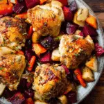 "Cider-Glazed Chicken with Roasted Fall Vegetables Recipe