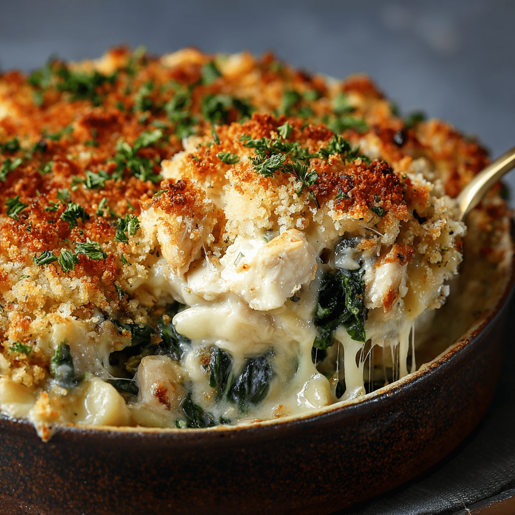 Creamy Chicken and Spinach Casserole Recipe - Recipe Image