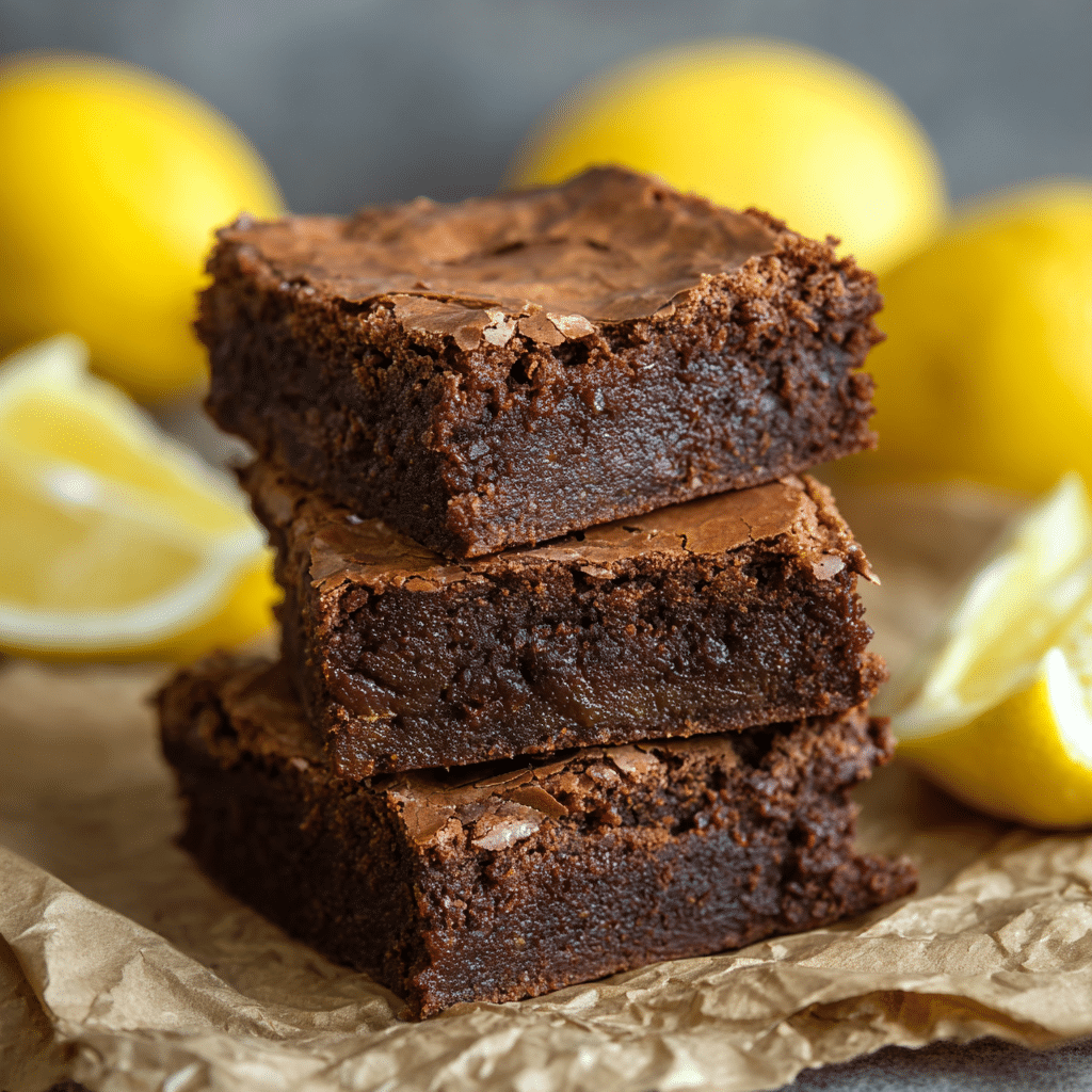 Zesty Citrus-Infused Lemon Brownies Recipe - Recipe Image