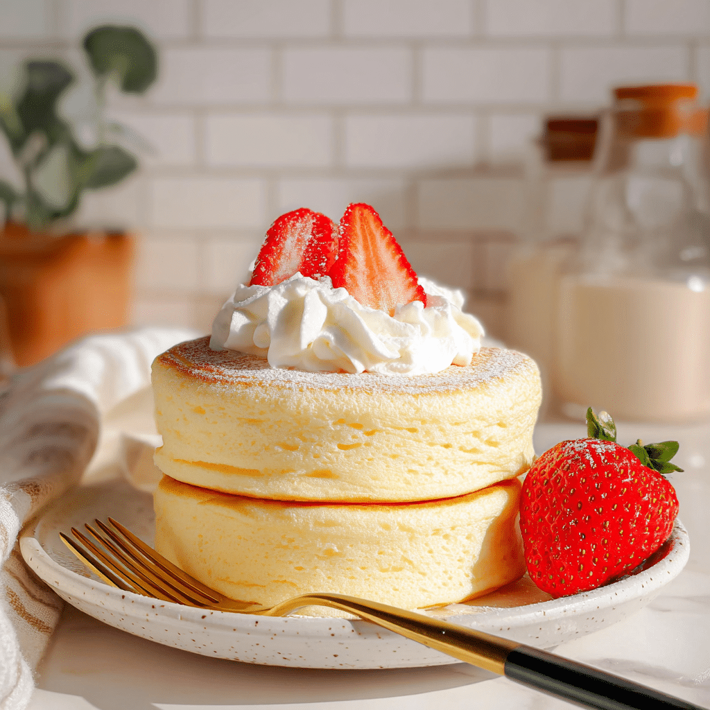 Japanese Souffle Pancakes Recipe - Fluffy Breakfast Delight - Recipe Image