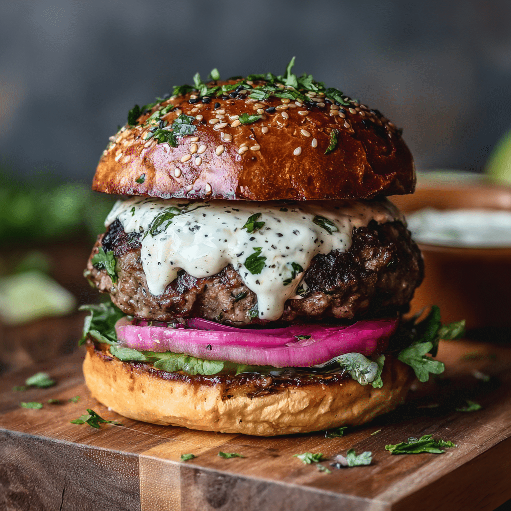 Low FODMAP Lamb Burgers with Tahini Sauce Recipe - Recipe Image