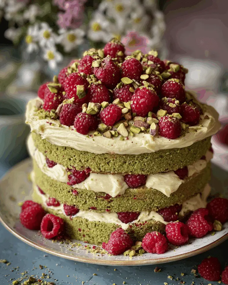 Pistachio Raspberry Cake Recipe