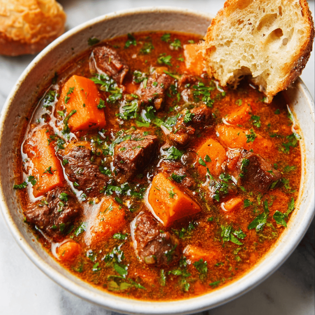 Harvest Harmony Beef & Sweet Potato Stew Recipe
