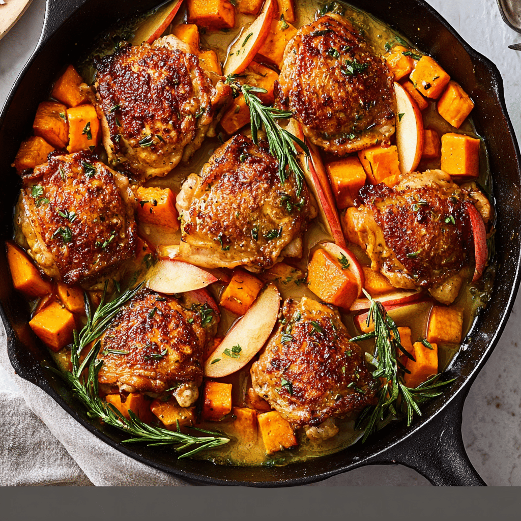 Cider-Glazed Chicken with Roasted Fall Vegetables Recipe