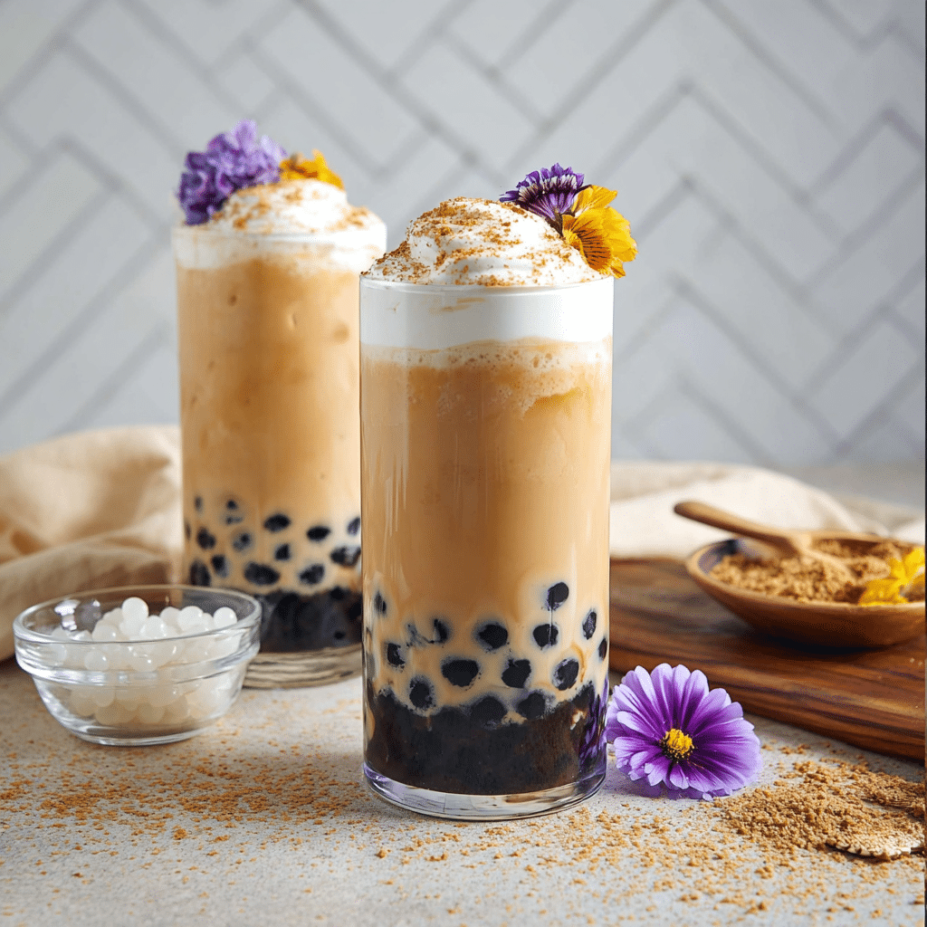 Crème brûlée bubble tea Recipe: Indulgent Homemade Delight - Recipe Image