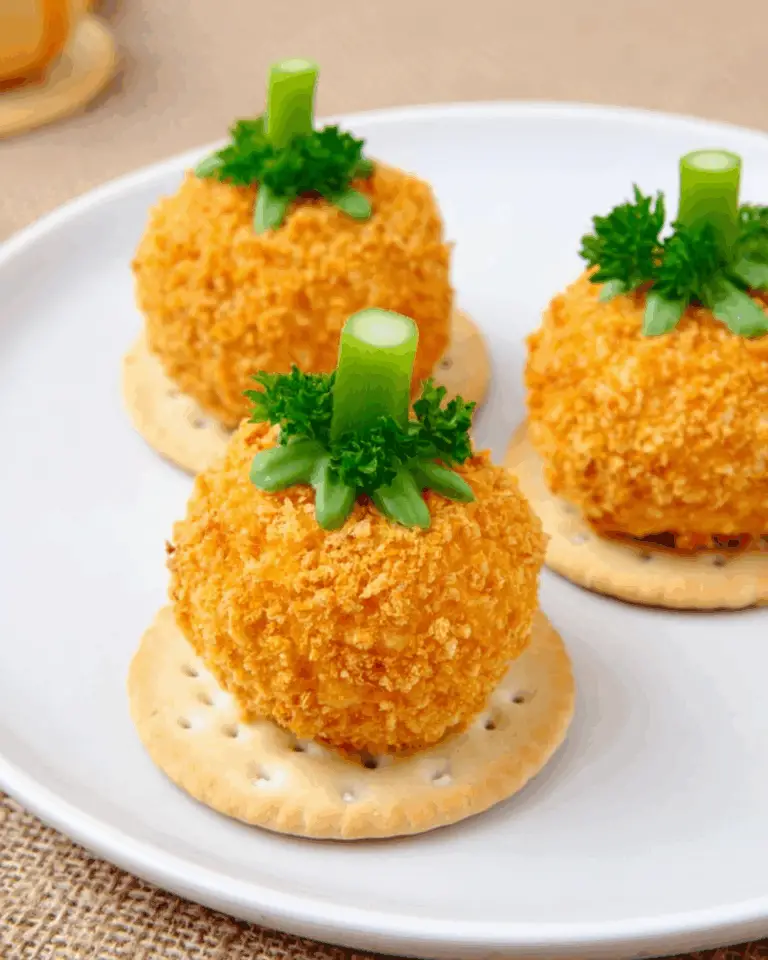Mini Pumpkin Cheese Ball Bites Recipe